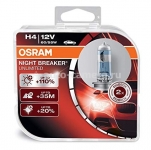 Галогенная лампа Osram H4 12v 60/55w Night Breaker Silver +100% 